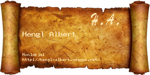 Hengl Albert névjegykártya